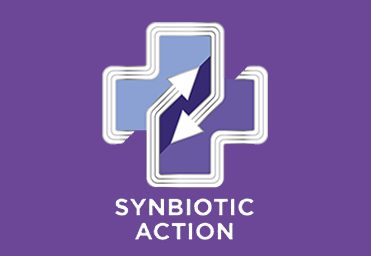 Ação simbiótica comprovada (de um probiótico e prebiótico) para ajudar a manter um microbioma intestinal saudável