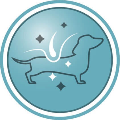 Ajuda a manter a pelagem do cão incrivelmente brilhante 